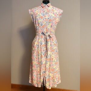 LOFT Midi Floral Shirtdress Size 4 Petite